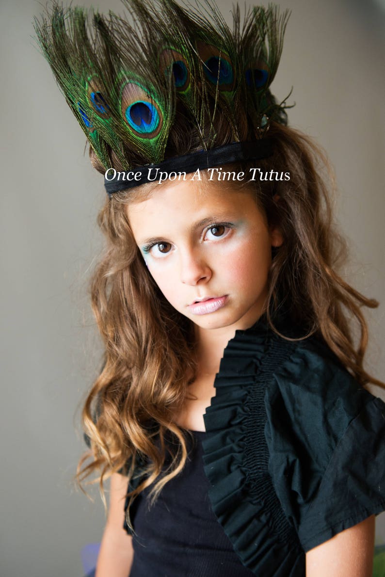 Peacock Feather Crown Halloween Costume Wedding Hair Piece Etsy