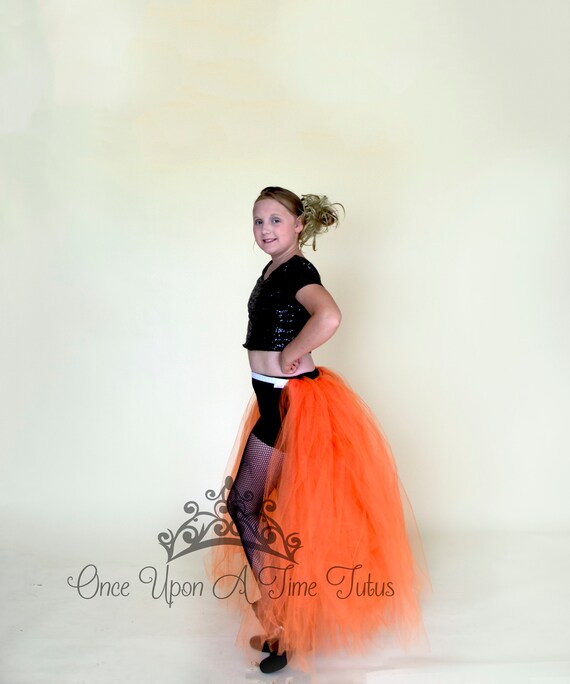 Orange Open Front Tutu, Half Tutu Skirt, Waist Cape Tutu