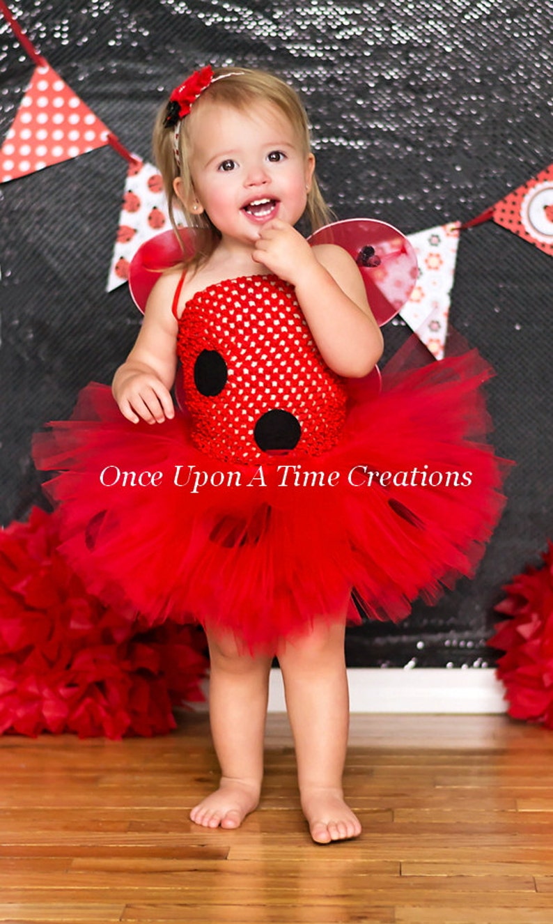 Ladybug Costume, Kids Halloween Costume, 1st Birthday Outift, Baby Girl Tutu Dress, Little Girl Birthday Dress, Child Ladybug Birthday Party image 1