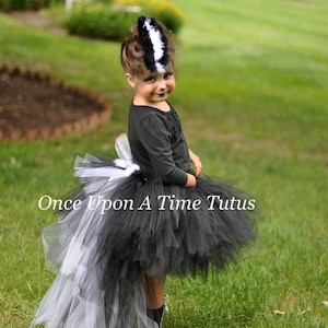 Skunk Tutu, Skunk Halloween Costume, Kids Skunk Tutu, Little Girls Tulle Skirt, Kid Tutu Skirt, Bustle Tulle Skirt, Adult Skunk Costume