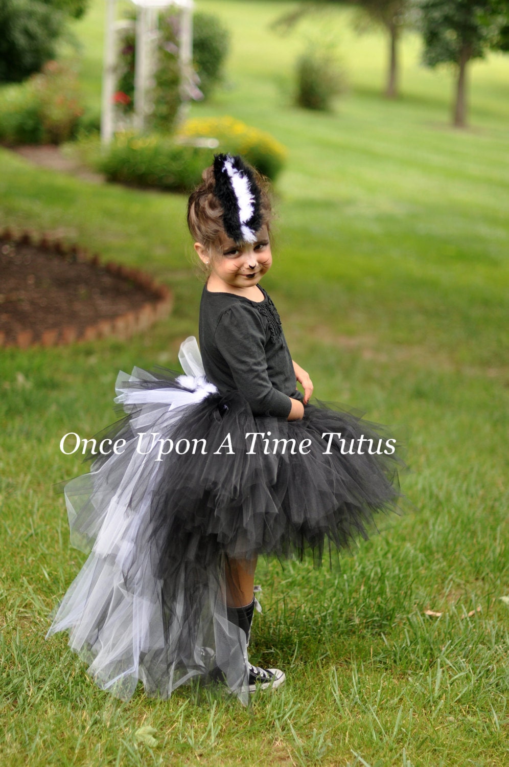 Skunk Tutu, Skunk Halloween Costume, Kids Skunk Tutu, Little Girls Tulle Skirt, Kid Tutu Skirt, Bustle Tulle Skirt, Adult Skunk Costume