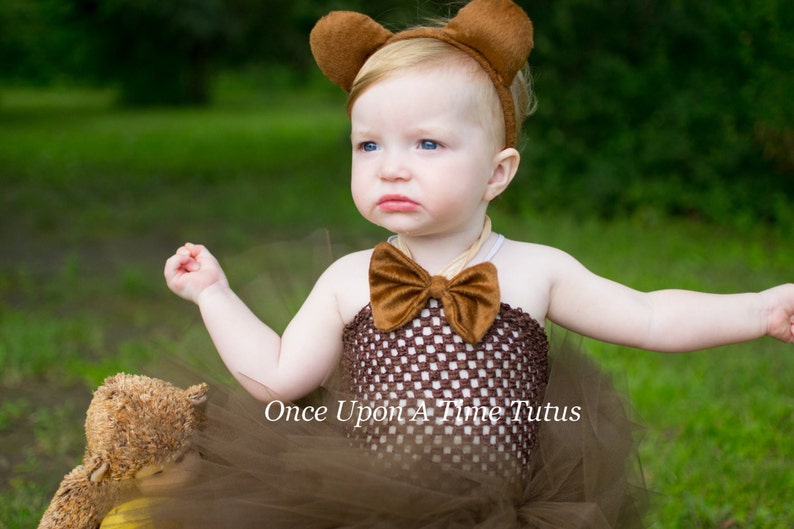 Monkey Tutu Dress Halloween Costume Brown Chimpanzee Photo Prop Baby Girl Newborn 3 6 9 12 18 24 Months 3T 4T 5 6 7 8 10 12