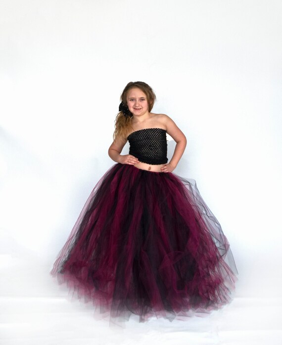 Black Maroon Tutu Skirt Halloween Costume Skirt Witch Etsy