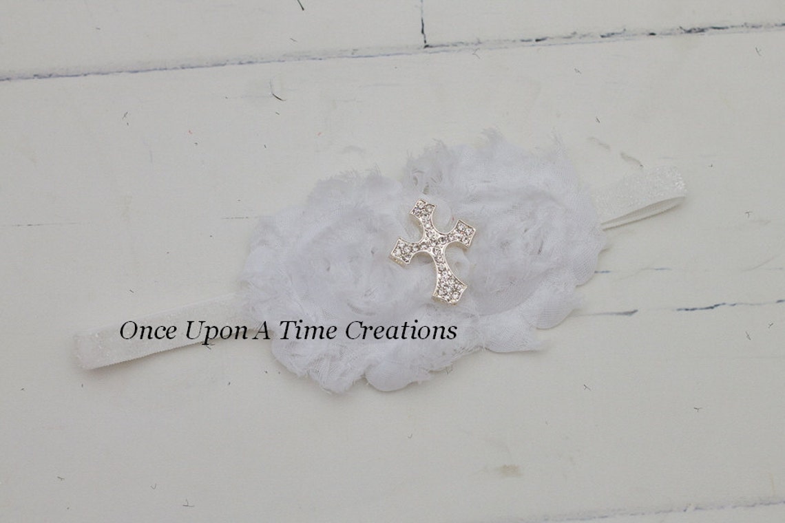 Baptism Headband White Baptism Headband Baby Baptism Etsy