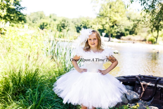 White Swan Costume Snow Owl Costume Girls Swan Dress Kids Swan