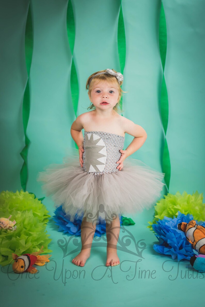 Shark Costume Grey Shark Tutu Dress Kids Shark Costume Gray Etsy
