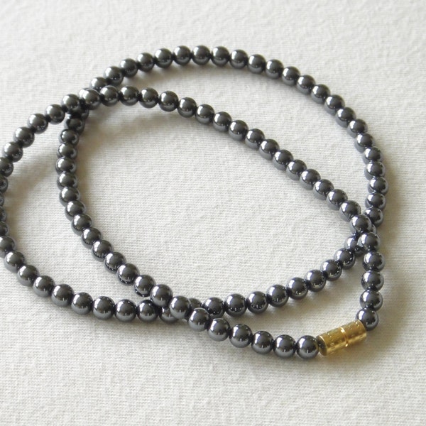 4mm Hematite Necklace. Various Lengths. Grey Haematite Beads. MapenziGems