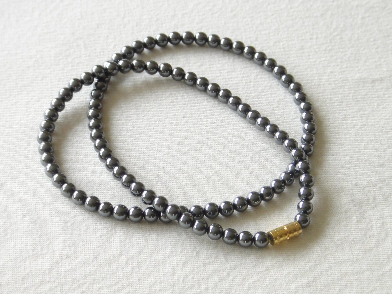 collier hématite perle ronde 4 mm - Collier/Hématite - Miracles minéraux