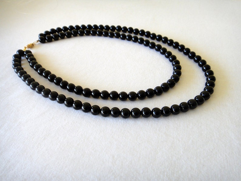 Black Onyx Necklace 8mm Beads. Double Strand Necklace. Multi - Etsy