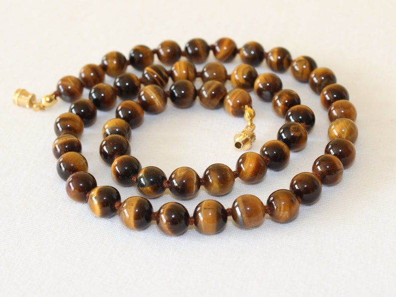 8mm Tiger Eye Necklace VARIOUS Length Options Hand Knotted. Brown Tiger Eye / Tiger's Eye Stone. Therapeutic. MapenziGems image 2