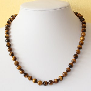 8mm Tiger Eye Necklace VARIOUS Length Options Hand Knotted. Brown Tiger Eye / Tiger's Eye Stone. Therapeutic. MapenziGems image 4