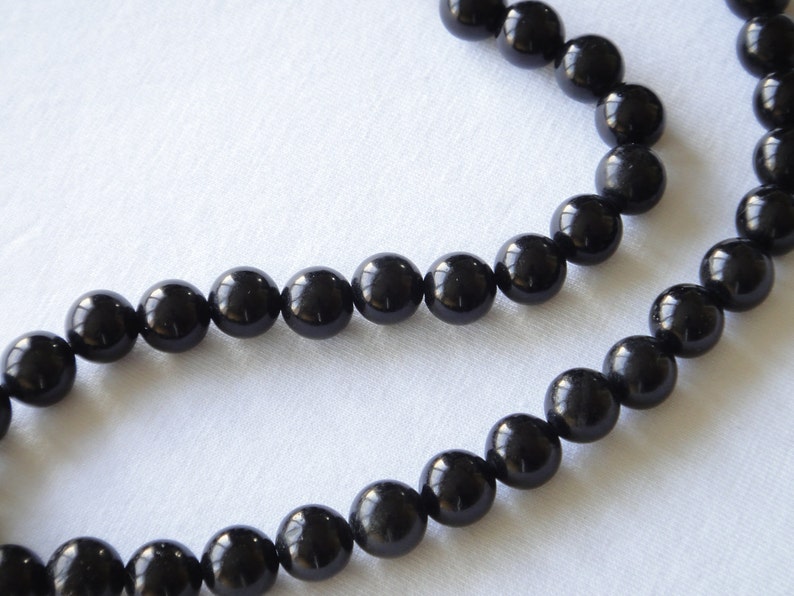 Black Onyx Necklace. 10mm Genuine Black Onyx Beads. 16 Necklace ...