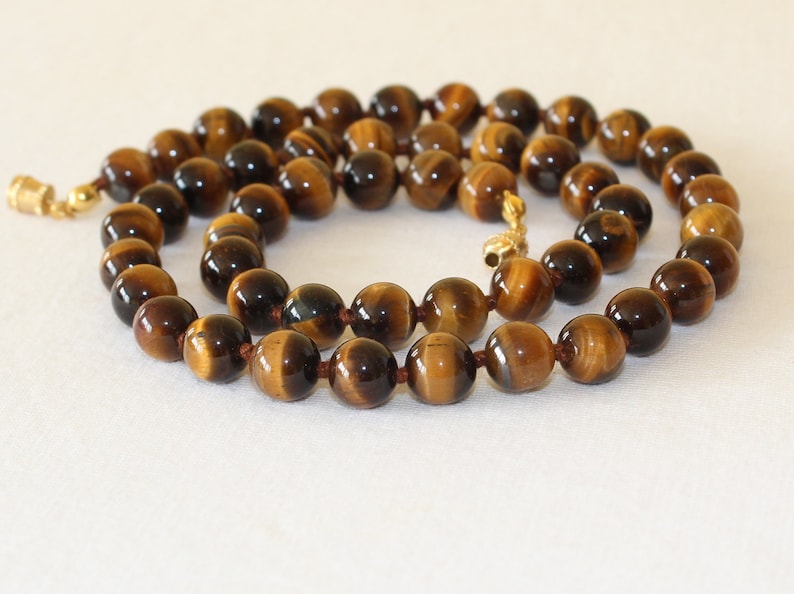 8mm Tiger Eye Necklace VARIOUS Length Options Hand Knotted. Brown Tiger Eye / Tiger's Eye Stone. Therapeutic. MapenziGems image 5