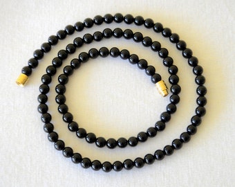 4mm Black Onyx Necklace - VARIOUS Length options.  Genuine Natural Stone Beads. 4mm Black Onyx Beads. MapenziGems
