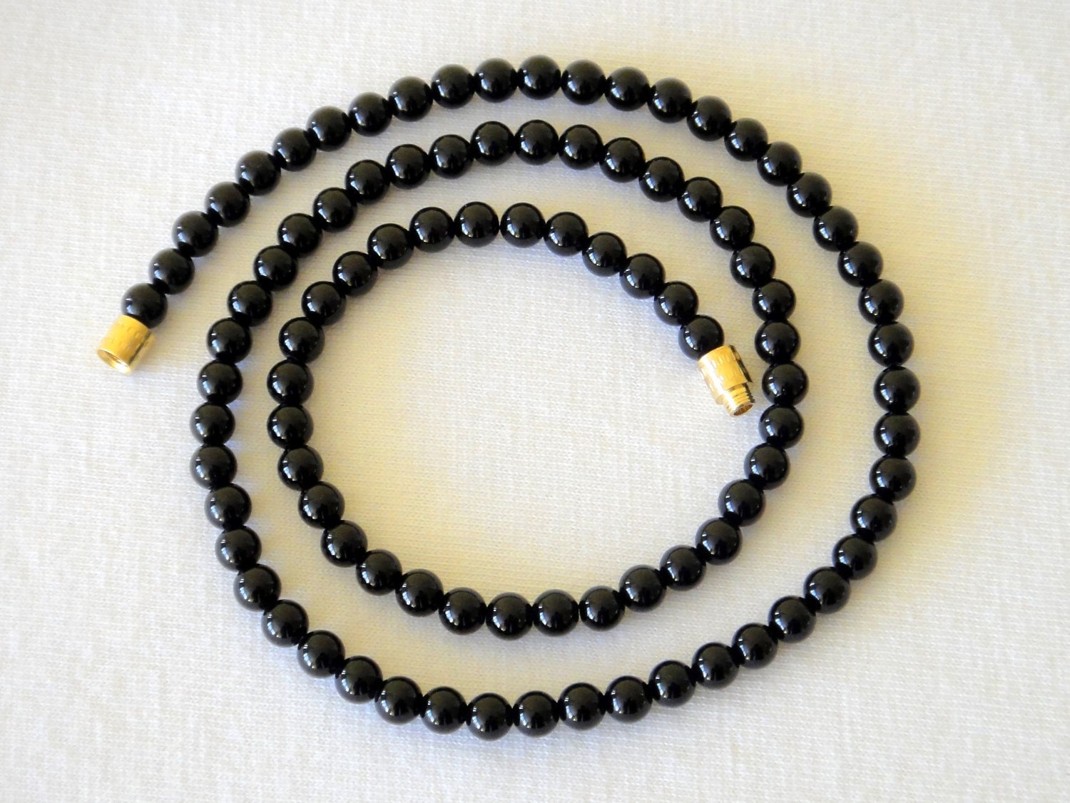 4mm Black Onyx Necklace VARIOUS Length Options. Genuine Natural Stone ...