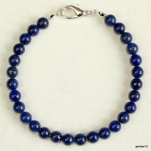 Lapislazuli Armband 6 mm Lapisperlen 6mm Blau Beads Armband MapenziGems