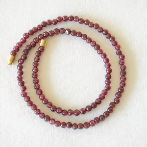 Genuine Natural Red Garnet Necklace 4mm Beads Gem Quality 16&quot; Necklace. MapenziGems