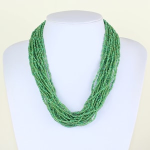 Ethnic African Green Necklace Multi Strand Ethnic African Necklace Funky Necklace Masai Beads Maasai Sea Beads. MapenziGems MB07