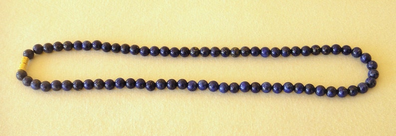 Handmade Blue Lapis Lazuli Necklace – 6mm Round Beads, Adjustable Length, UK Made