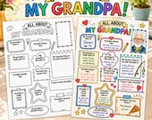 All About My Grandpa Printable, Father’s Day Activity, Grandpa Questionnaire, Dad Printable Card, Fill in the Blank Keepsake, Gift for Dad