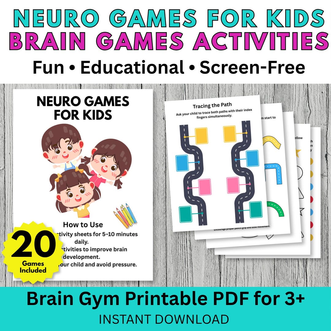 Neuro Games for Kids Printable PDF | Brain Gym for Kids | Neuro Games ...