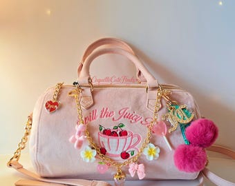 NEUE Juicy Couture Spill Die Juicy Tea Cherry Cup Samt Umhängetasche Y2K Geldbörse