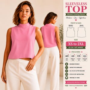 Ärmelloses Top-Schnittmuster | A-Linien-Tanktop für Anfänger (PDF-Download)