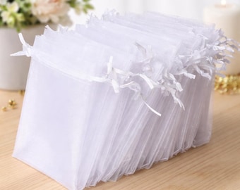 100PCS Organza Drawstring Bags, 4x4.7 Inch Mixed Color Favor Pouches