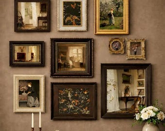 Ornate Vintage Picture Frames Set, Antique French Countryside Gallery Wall Decor