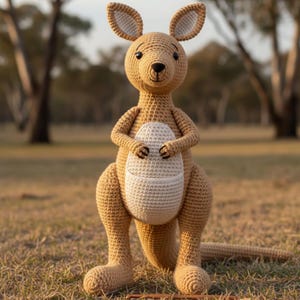 Standing Kangaroo Crochet Pattern | Amigurumi Kangaroo PDF Tutorial