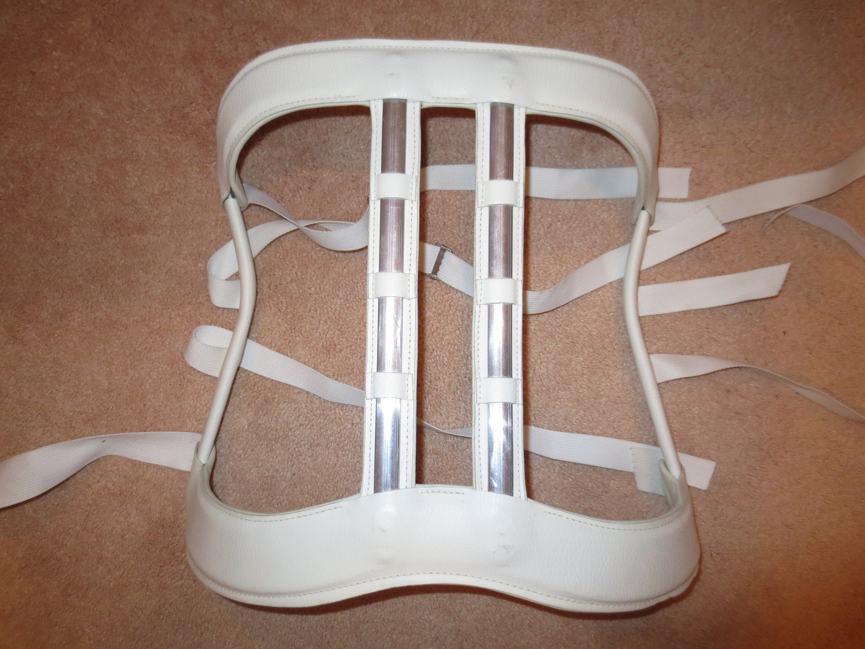 Large White Leather and Metal Chair Back Polio Orthopedic Back Etsy