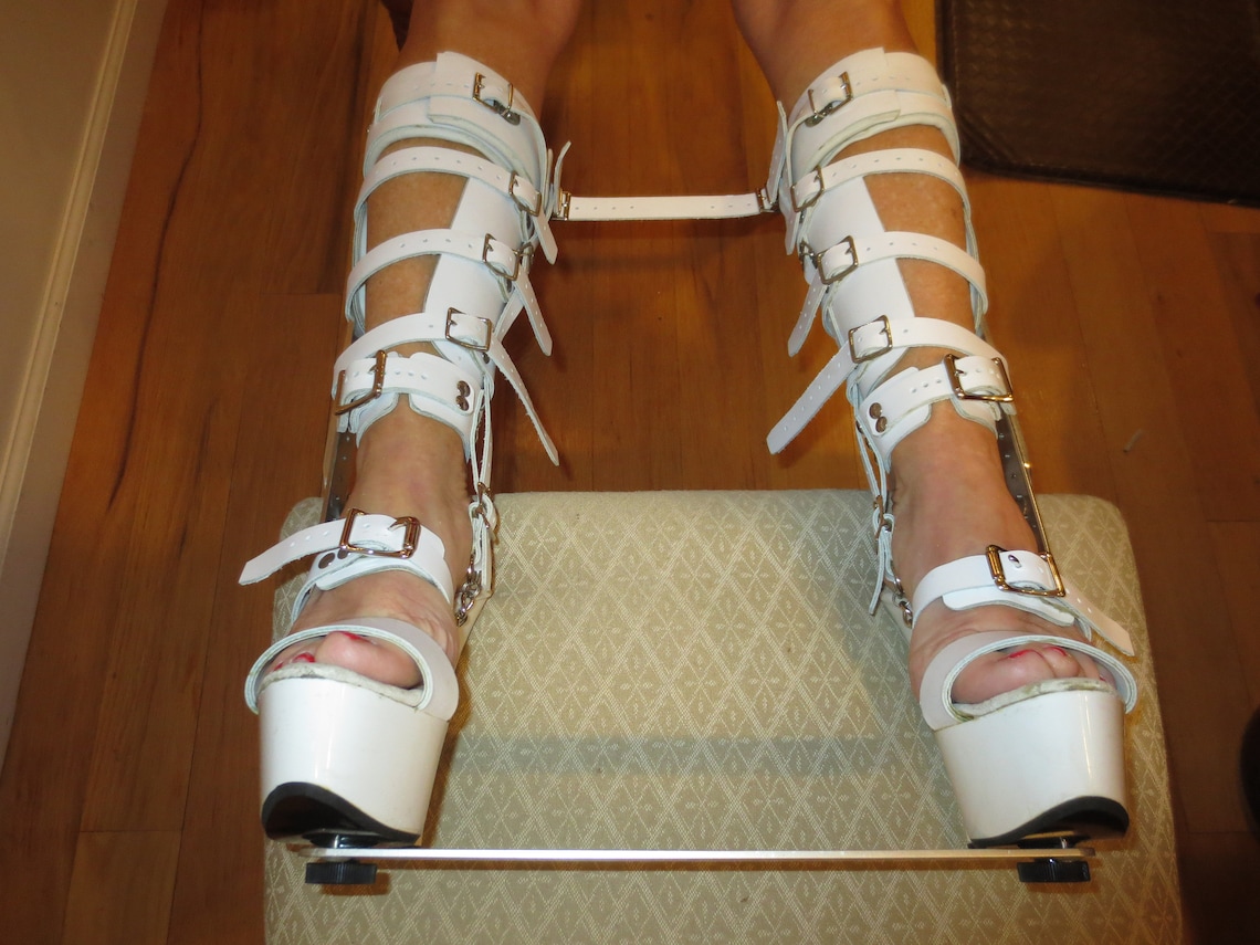 White Leather & Metal Leg Braces Lower Leg Bow Correction Etsy