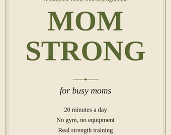 Postpartum Home Fitness Program | Fat Loss, Muscle Gain, Diastasis Safe (Digital Download)