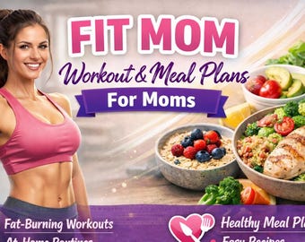 Fit Mama Workout & Meal Plan PDF | Postpartum Safe Home Fitness (Digitaler Download)