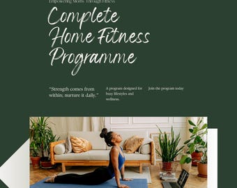 Postpartum Workout Plan PDF | Home Fitness for Moms | Fat Loss + Muscle Gain Meal Plan | Diastasis Safe | Instant Digital Download