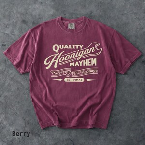 Retro Hoonigan Mayhem Graphic Shirt, Street Racing Car Culture Tee Berry
