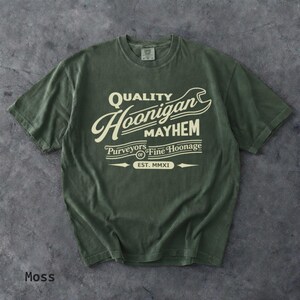 Retro Hoonigan Mayhem Graphic Shirt, Street Racing Car Culture Tee Moss