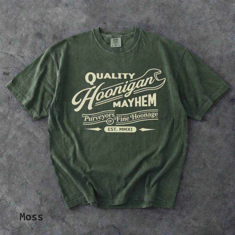 Retro Hoonigan Mayhem Graphic Shirt, Street Racing Car Culture Tee Moss