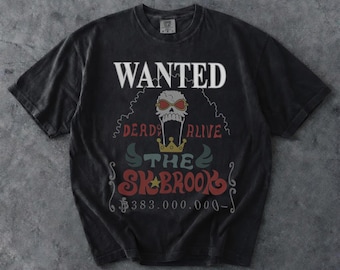Wanted Soul King Brook Anime Graphic Shirt Vintage Pirate Tee