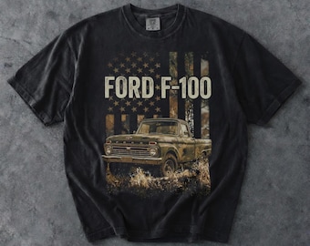 Garment-Dyed Ford F-100 Graphic T-Shirt – Vintage Washed Cotton Tee