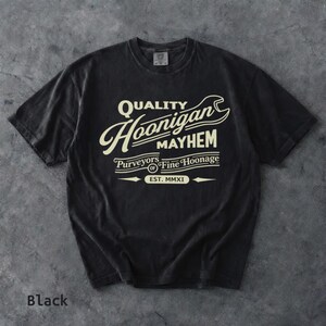 Retro Hoonigan Mayhem Graphic Shirt, Street Racing Car Culture Tee Svart