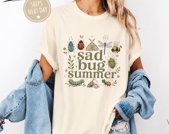 Camiseta Retro Sad Bug Summer Comfort Colors, Cottagecore Insect Tee, Nature Bug T-T, Garden Graphic, Last Of The Bugs