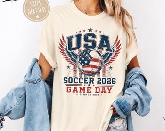 Camiseta retro de fútbol de los 90 de Estados Unidos, camiseta vintage para el día del partido, regalo de verano para aficionados al deporte, color cómodo para el día del partido.