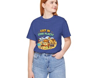 UAE Travel T-Shirt | Dubai Desert Cartoon Graphic Tee, Wanderlust Souvenir
