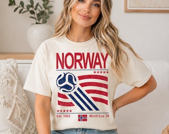 Norway Soccer T-Shirt, Retro 90s Flag Norway Team, World Cup 2026 Sweatshirt, Norway Fan Gift