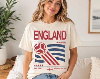 England Soccer T-Shirt, Retro 90s Flag England Team, World Cup 2026 Sweatshirt, Vintage Fan Gift