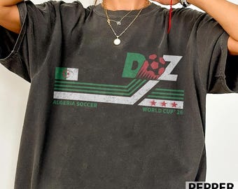 Algeria Soccer World Cup T-Shirt, Football Tee, Sports Fan Gift, Arabic Script