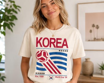 South Korea Soccer T-Shirt, Retro 90s Flag World Cup 2026, Vintage Korea Football Fan Gift