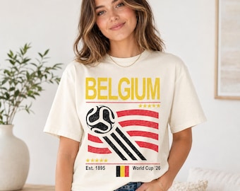 Belgium Soccer T-Shirt, Retro 90s Flag Belgium Team, World Cup 2026 Sweatshirt, Football Fan Gift