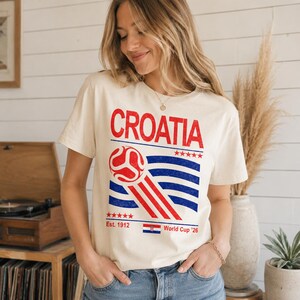 Camiseta de fútbol de Croacia, bandera retro de los 90, Mundial 2026, regalo para aficionados al fútbol imagen 2